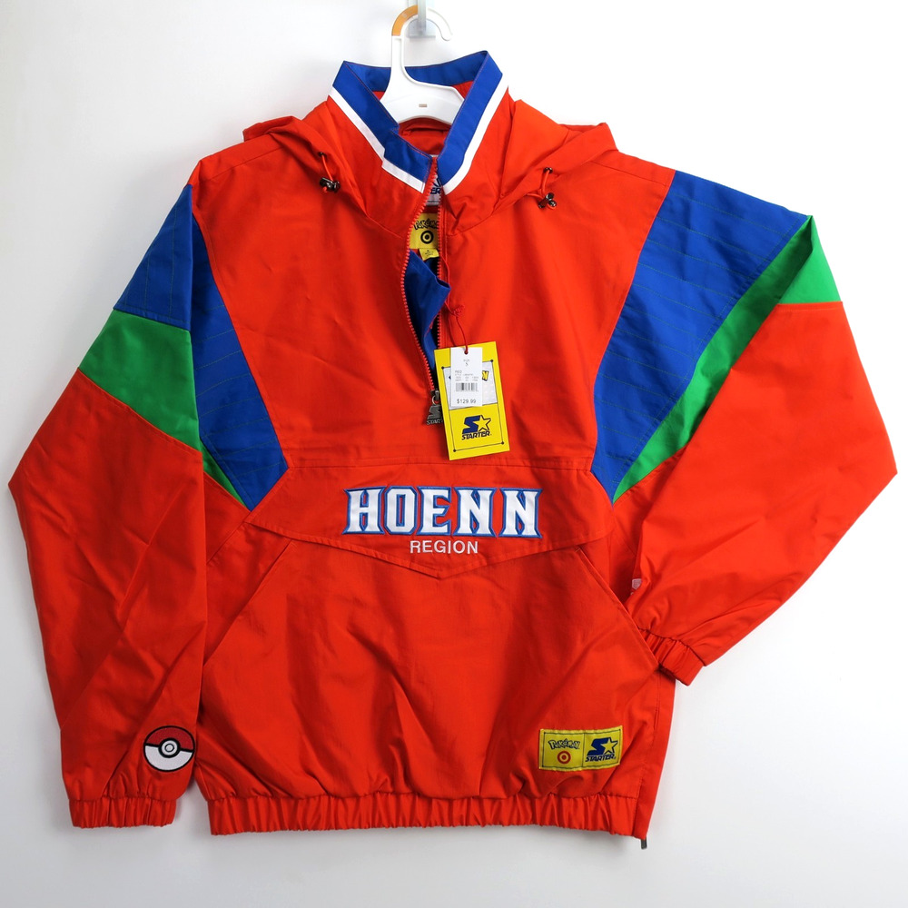 Starter Pokemon Hoenn Region Windbreaker Jacket NWT Hooded Small Oversized